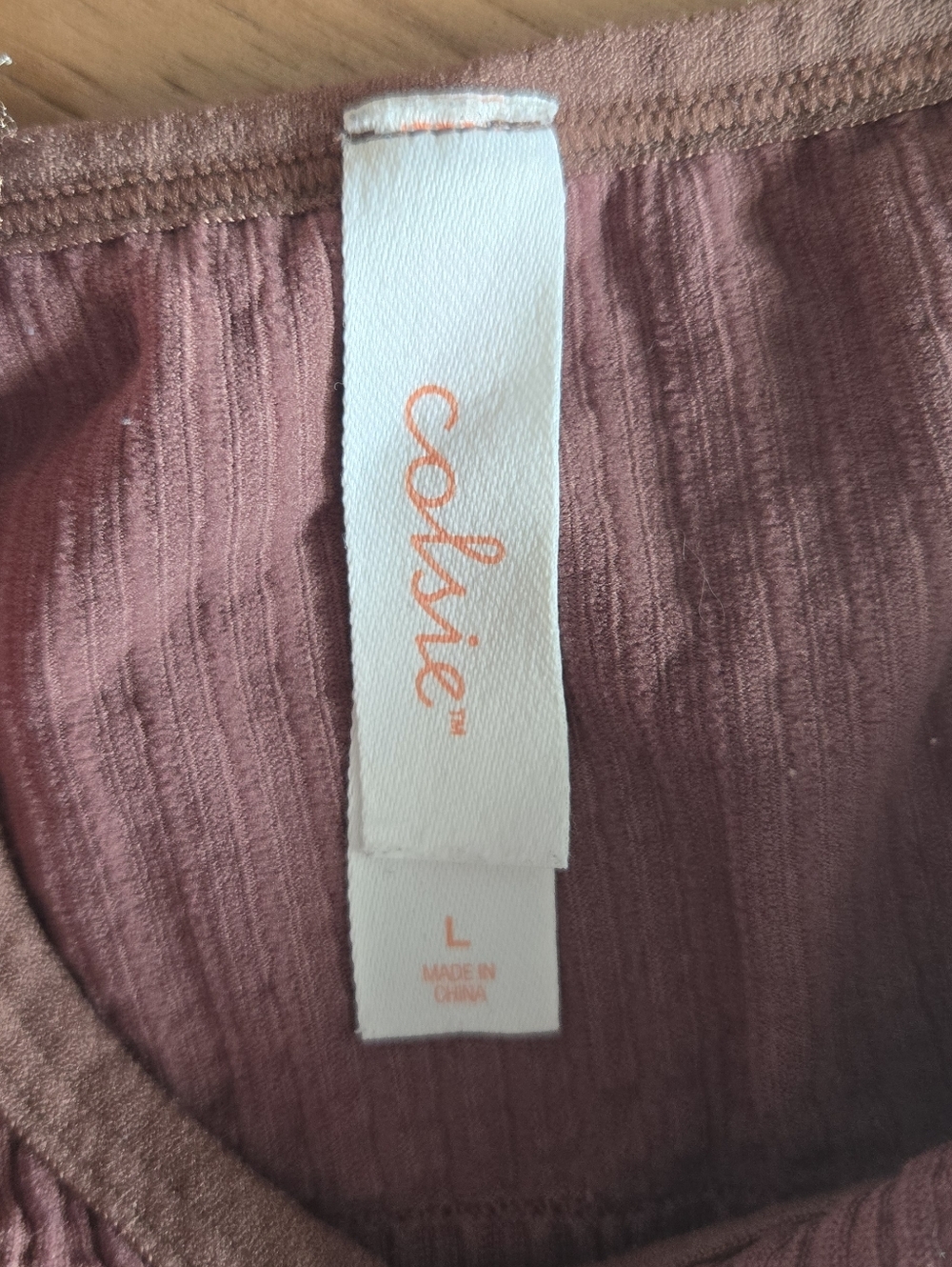 colsie ribbed lounge bralette | size large | mauve minimal soft bra - Picture 2 of 5